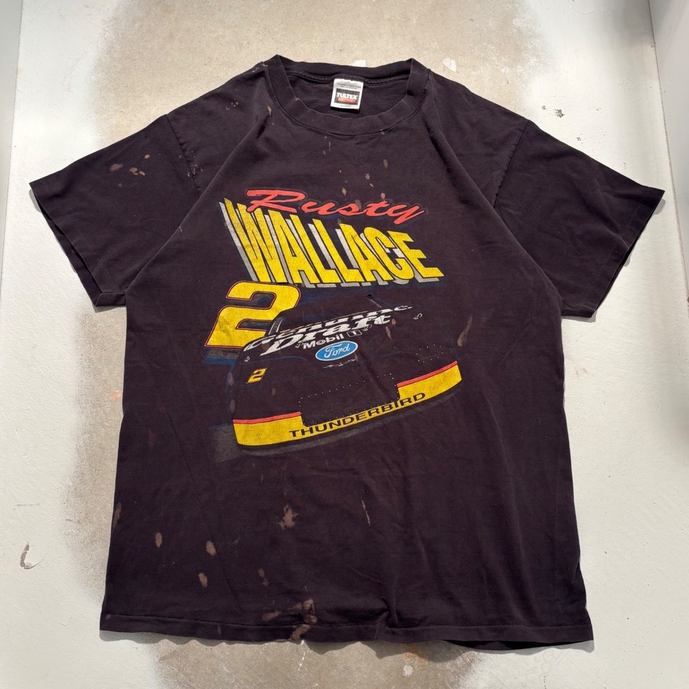 Vintage Rusty Wallace NASCAR T Shirt Tultex Miller Genuine Draft Ford XL